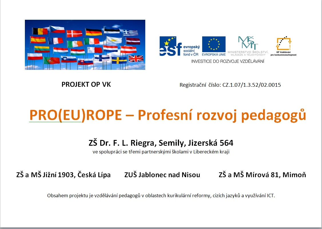 Pro(eu)rope - Profesní rozvoj pedagogů