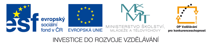 Evropský sociální fond v ČR, Evropská Unie, MŠMT, Vzdělávání pro konkurenceschopnost